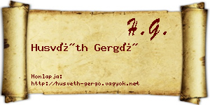 Husvéth Gergő névjegykártya